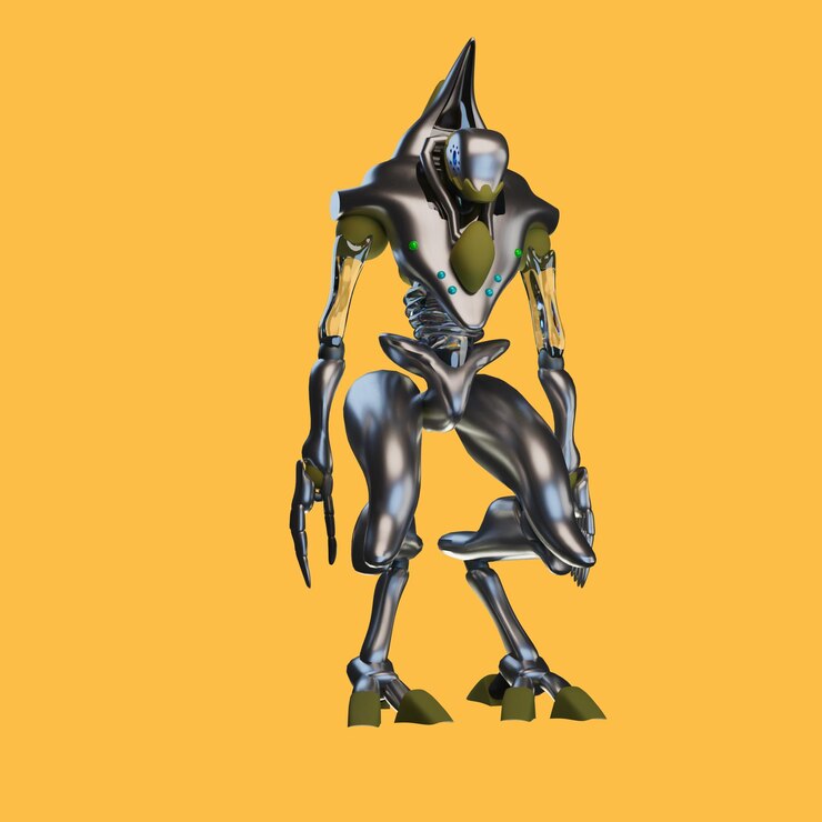 PSD 3d rendering object non human metal and glass