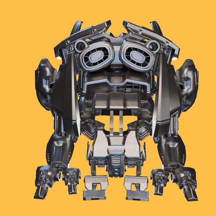 PSD 3d rendering object non human metal and glass
