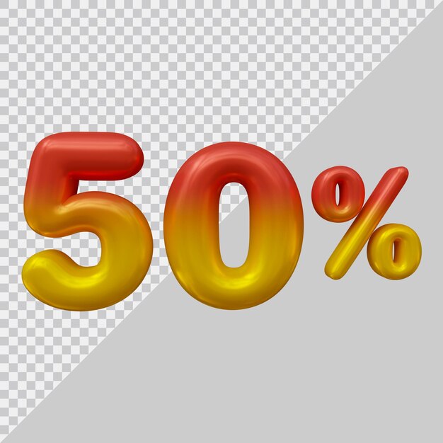 현대적인 스타일로 50%의 3d 렌더링