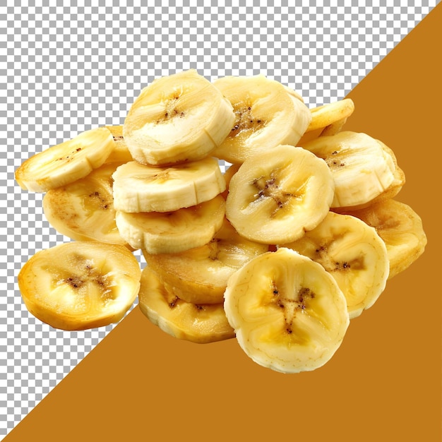 PSD 3d-рендерирование кусочков банана на прозрачном фоне