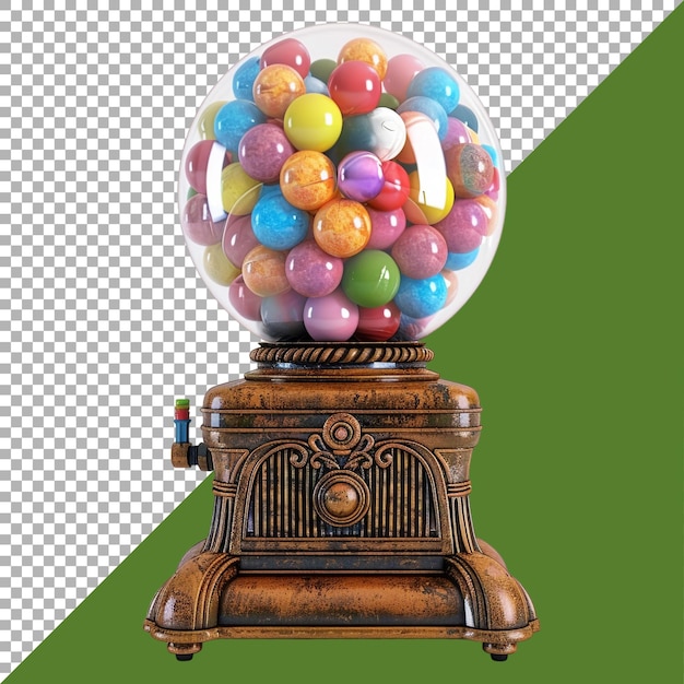 3D Rendering of a Candy or Bubblegum Machine on Transparent Background Ai Generated