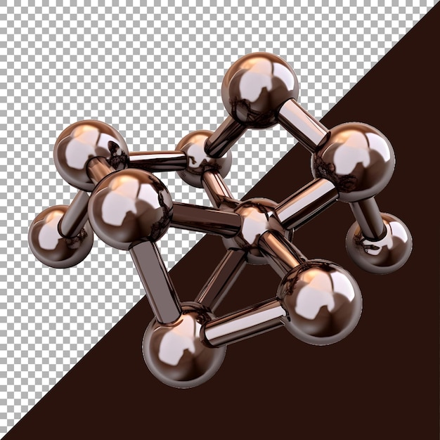 PSD 투명한 배경에서 생성 된 화학 분자 구조의 3d 렌더링