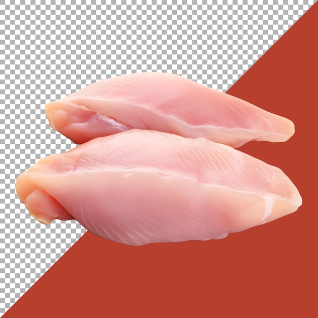 PSD 透明な背景にチキン生肉を3dでレンダリングした