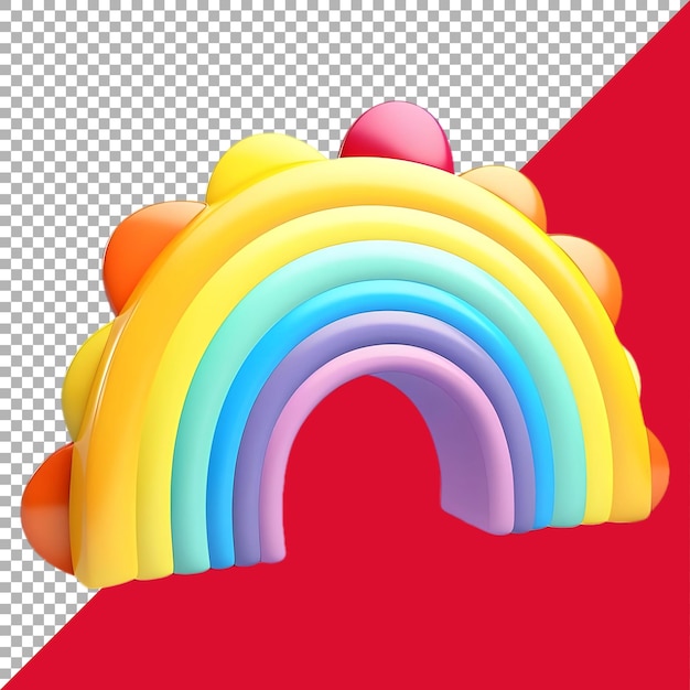 3d rendering of a colorful rainbow on transparent background ai generated