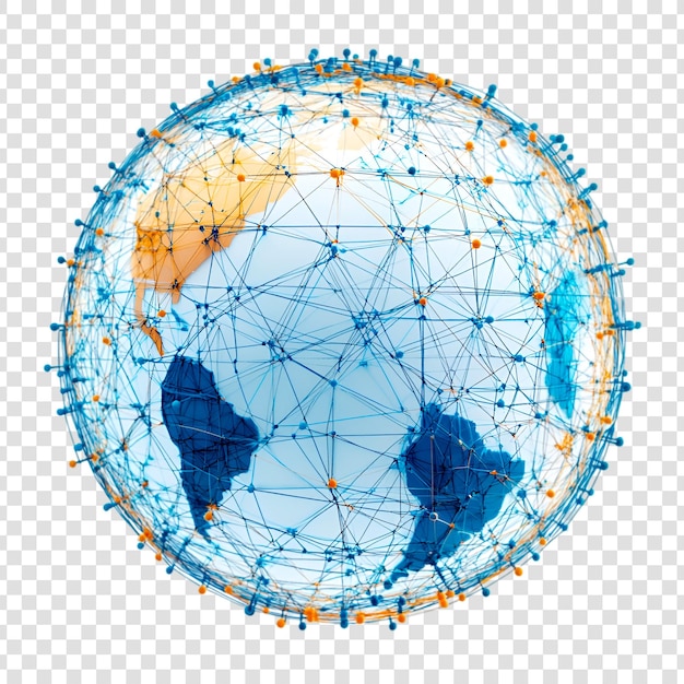3d rendering of a connected Earth global network