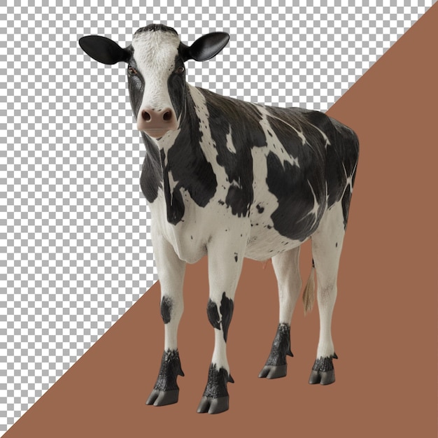 PSD 3d-рендеринг коровы на прозрачном фоне