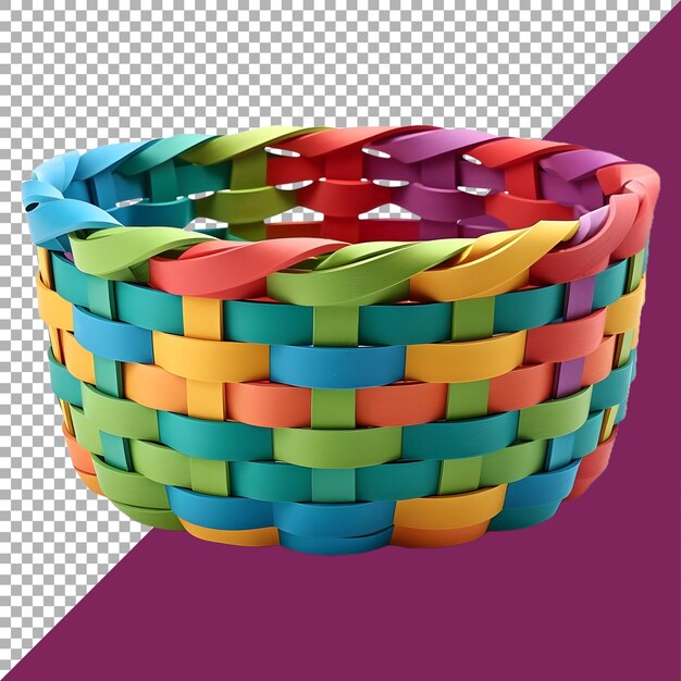 3d rendering of a empty fruits or vegetables basket on transparent background ai generated