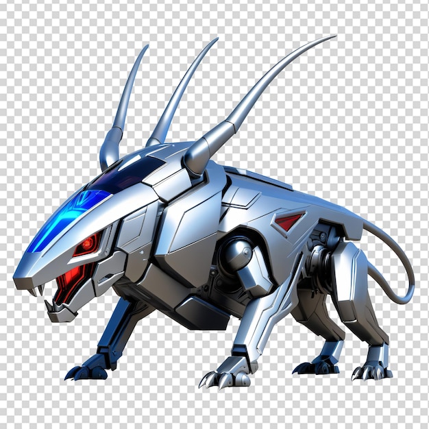 PSD 3d rendering of a fantasy robot isolated on a transparent background