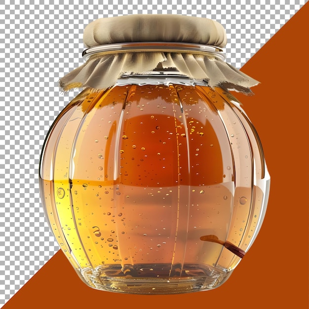 PSD 3d-рендеринг миски или банки с медоносными пчелами на прозрачном фоне