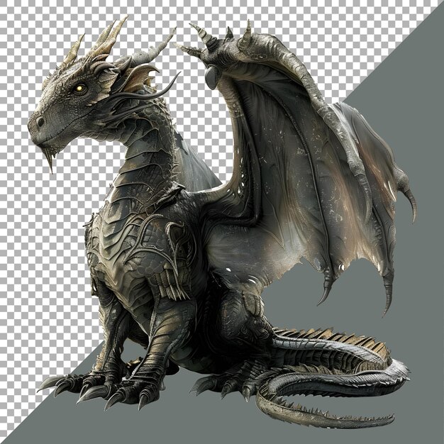 PSD 透明な背景のホラードラゴンの3dレンダリング - aiゲネレーター