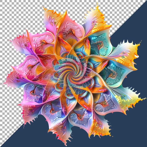 3d-рендеринг цветка мандалы на прозрачном фоне