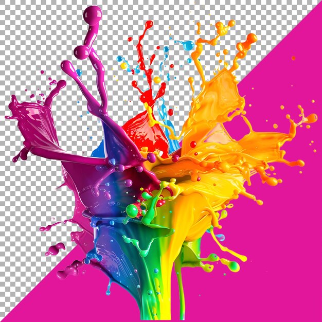 3D Rendering of a Water Color Splashes on Transparent Background Ai Generated