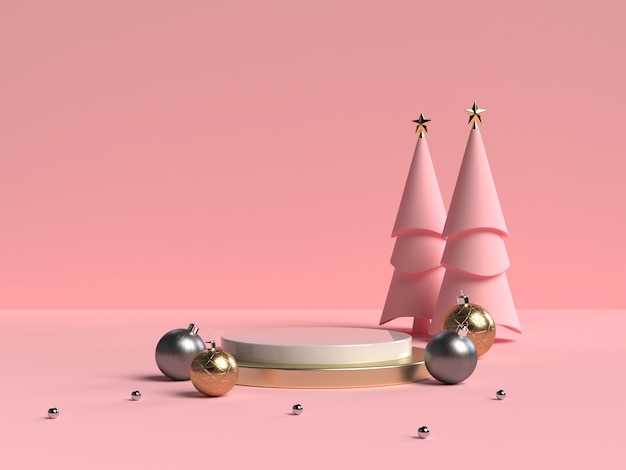3d rendering of abstract scene geometry shape podium 