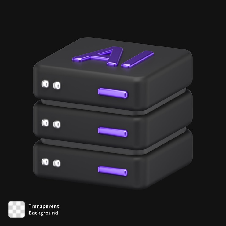 PSD 3d rendering of ai server stack