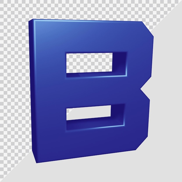 PSD アルファベットbの3dレンダリング