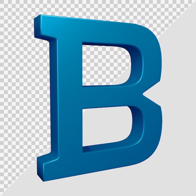 PSD 3d-рендеринг буквы b алфавита