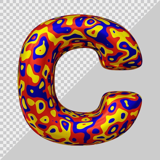 3d rendering of alphabet letter c balloon