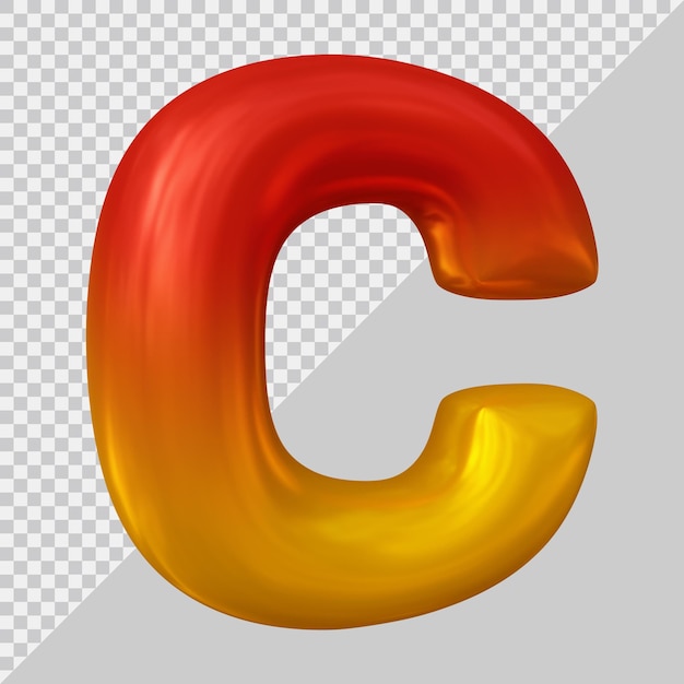 PSD アルファベット文字cバルーンの3dレンダリング