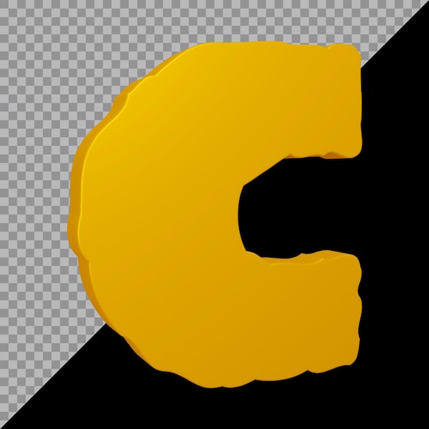 PSD アルファベットcの3dレンダリング