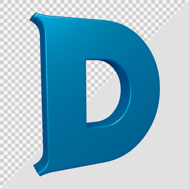 PSD 알파벳 문자 d의 3d 렌더링