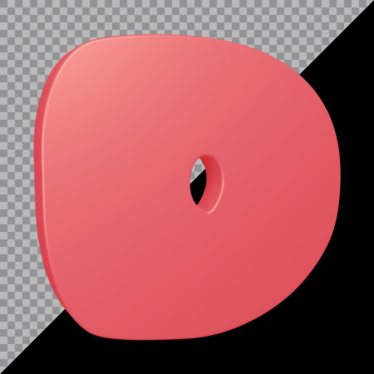 PSD 3d rendering of alphabet letter d