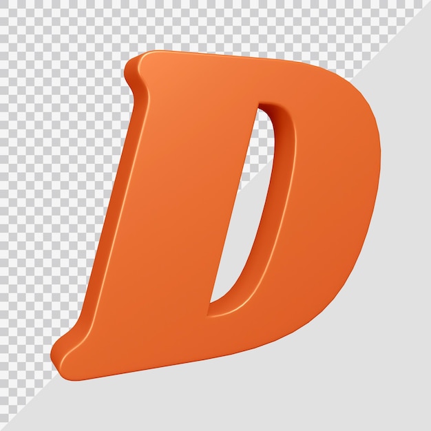 PSD 3d-рендеринг буквы d алфавита