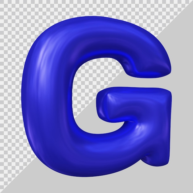 PSD 3d-рендеринг буквы алфавита g в современном стиле
