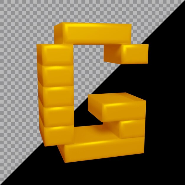 3d rendering of alphabet letter g