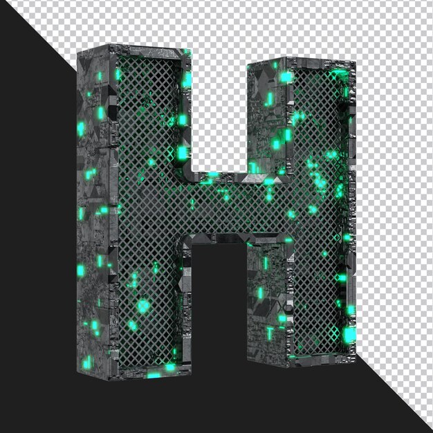 3d rendering of alphabet letter H isolated