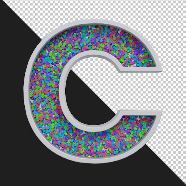 PSD 分離されたアルファベット文字の3dレンダリング