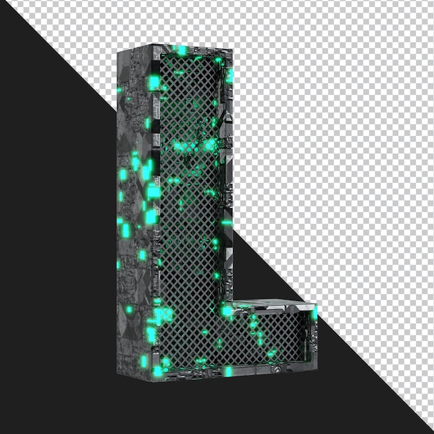 3d rendering of alphabet letter L isolated
