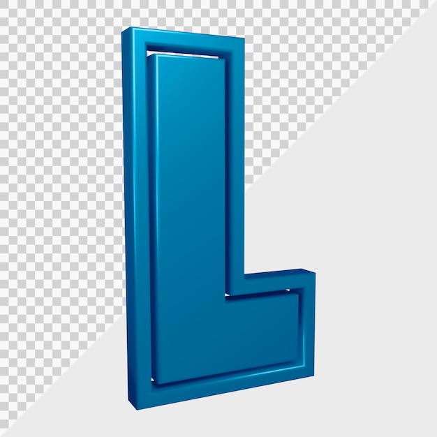 3d-рендеринг буквы l алфавита