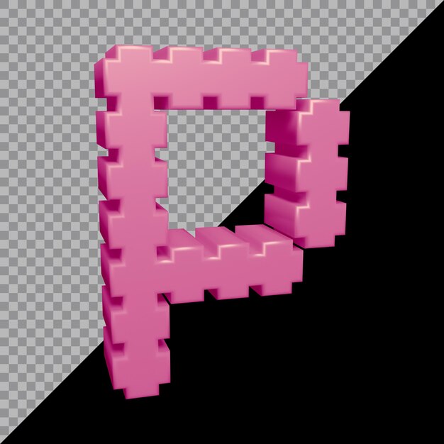 PSD アルファベットpの3dレンダリング