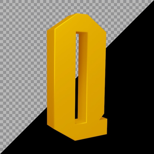 PSD 3d-рендеринг буквы алфавита q