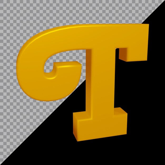3d-рендеринг буквы t алфавита