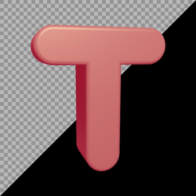 PSD アルファベットtの3dレンダリング