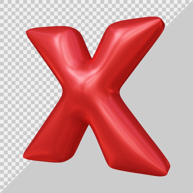 3d-рендеринг буквы алфавита x воздушный шар