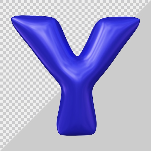 3d rendering of alphabet letter y with modern style