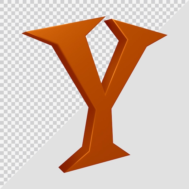 PSD アルファベットyの3dレンダリング
