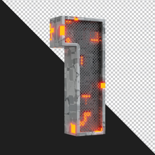 3d rendering of alphabet number 1 isolated