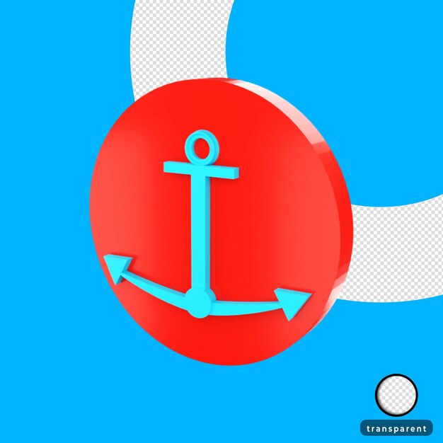 3d rendering of anchor symbol illustration