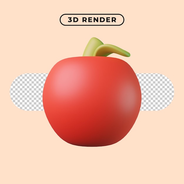 사과 과일 아이콘의 3d 렌더링