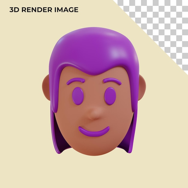 PSD アバターヘッドの3dレンダリング
