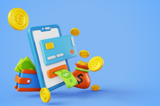 3d rendering of banking sales background