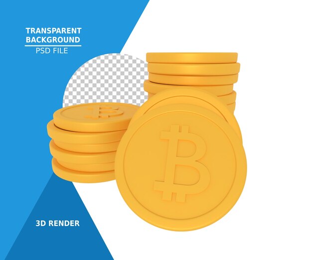 3d rendering of bitcoin