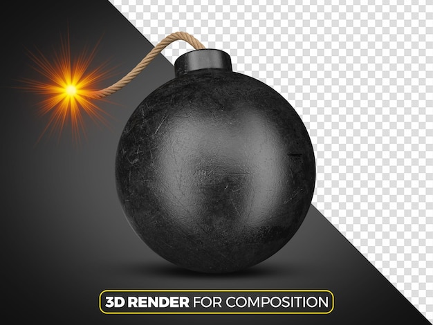 PSD 3d-рендеринг взрыва бомбы