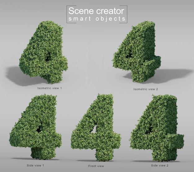 Buxus 번호 4의 3d 렌더링