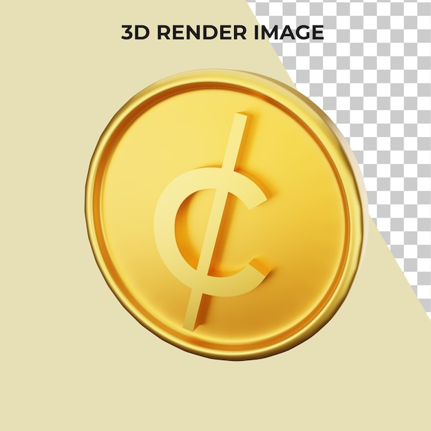 セント通貨プレミアムpsdの3dレンダリング