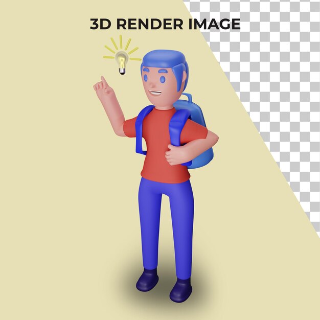 3d rendering of characters with the concept of back to school