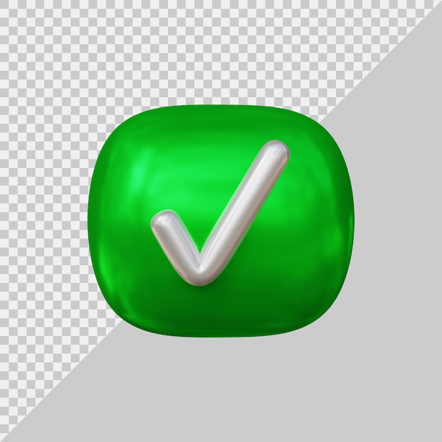 3d-рендеринг галочки в современном стиле